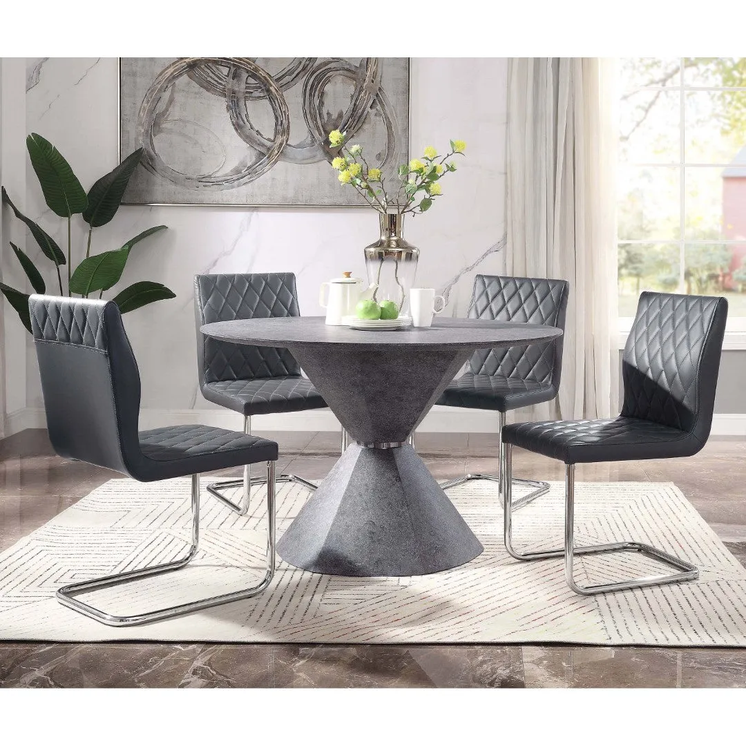 2 Grey & Chrome Sled Base Side Chairs - Stylish & Comfortable Dining Seating