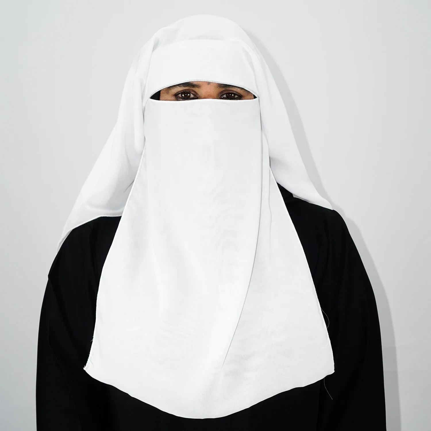 3 Layer Tie Back Niqab White