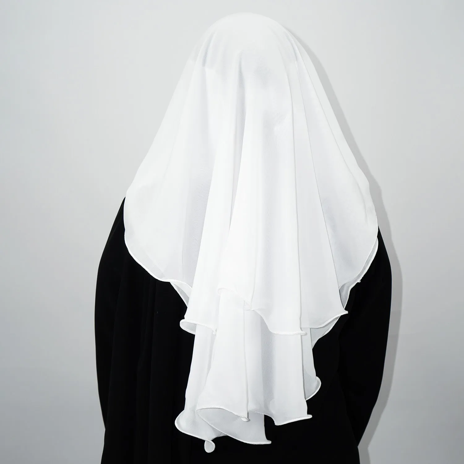3 Layer Tie Back Niqab White