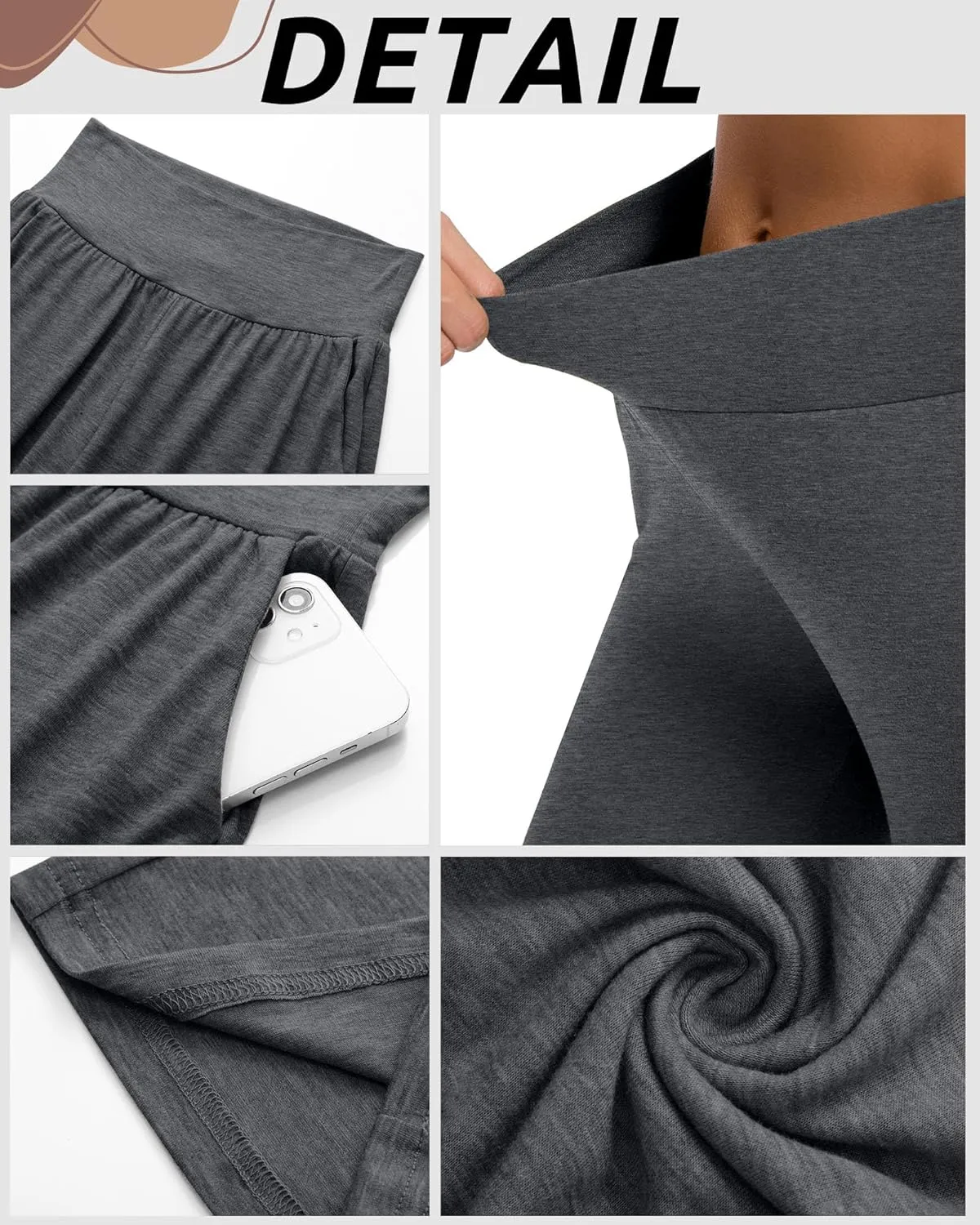 3 Pack Women's High Waist Flare Pants, Wide Leg Bootcut Loose Casual Yoga Dress Pants with Pockets