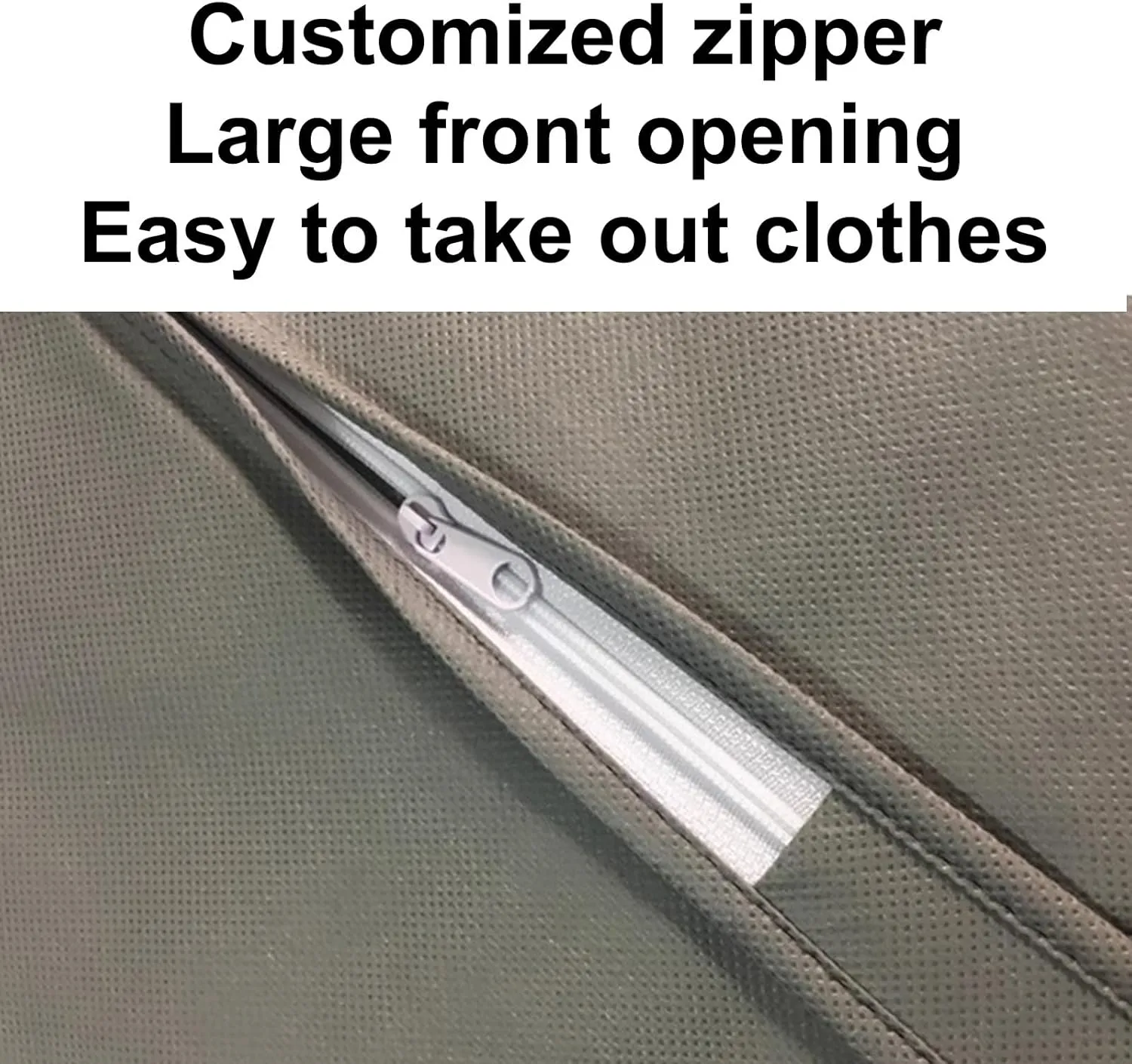 5 Pack Garmet Bags, Garment Bag with Zipper and Transparent Window, for Hanging Clothes, Non-Woven Fabric, Dustproof, Waterproof(Gray,60x105cm/24x41in)