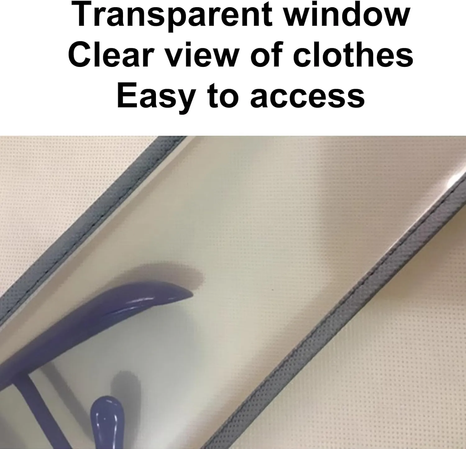 5 Pack Garmet Bags, Garment Bag with Zipper and Transparent Window, for Hanging Clothes, Non-Woven Fabric, Dustproof, Waterproof(Gray,60x105cm/24x41in)