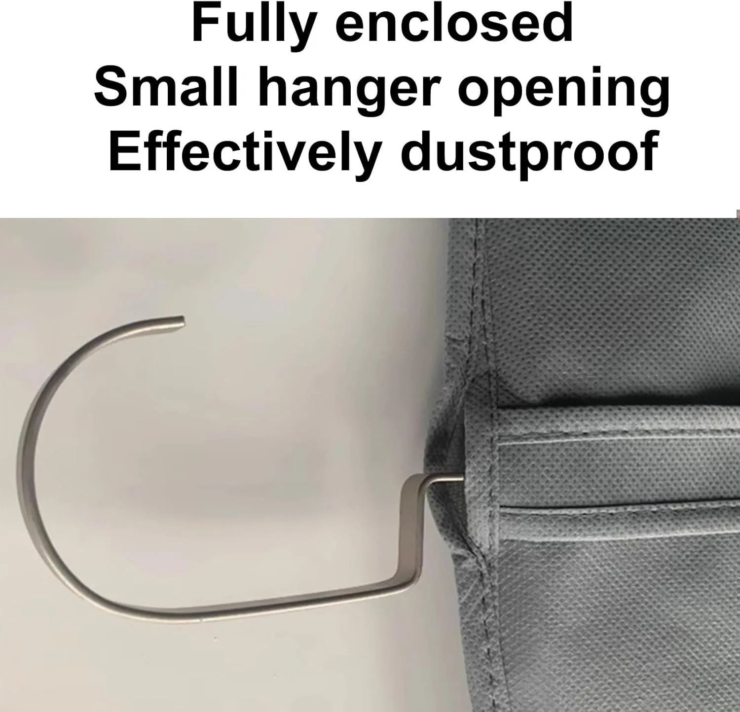 5 Pack Garmet Bags, Garment Bag with Zipper and Transparent Window, for Hanging Clothes, Non-Woven Fabric, Dustproof, Waterproof(Gray,60x105cm/24x41in)