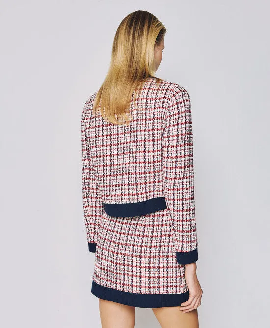 Access Fashion Cropped Tweed Blazer With Ribbed Details
