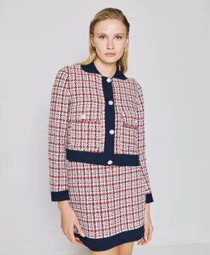 Access Fashion Cropped Tweed Blazer With Ribbed Details