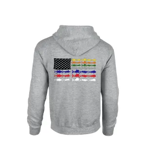 Adult Gray First Responders Line Flag- Full Zip