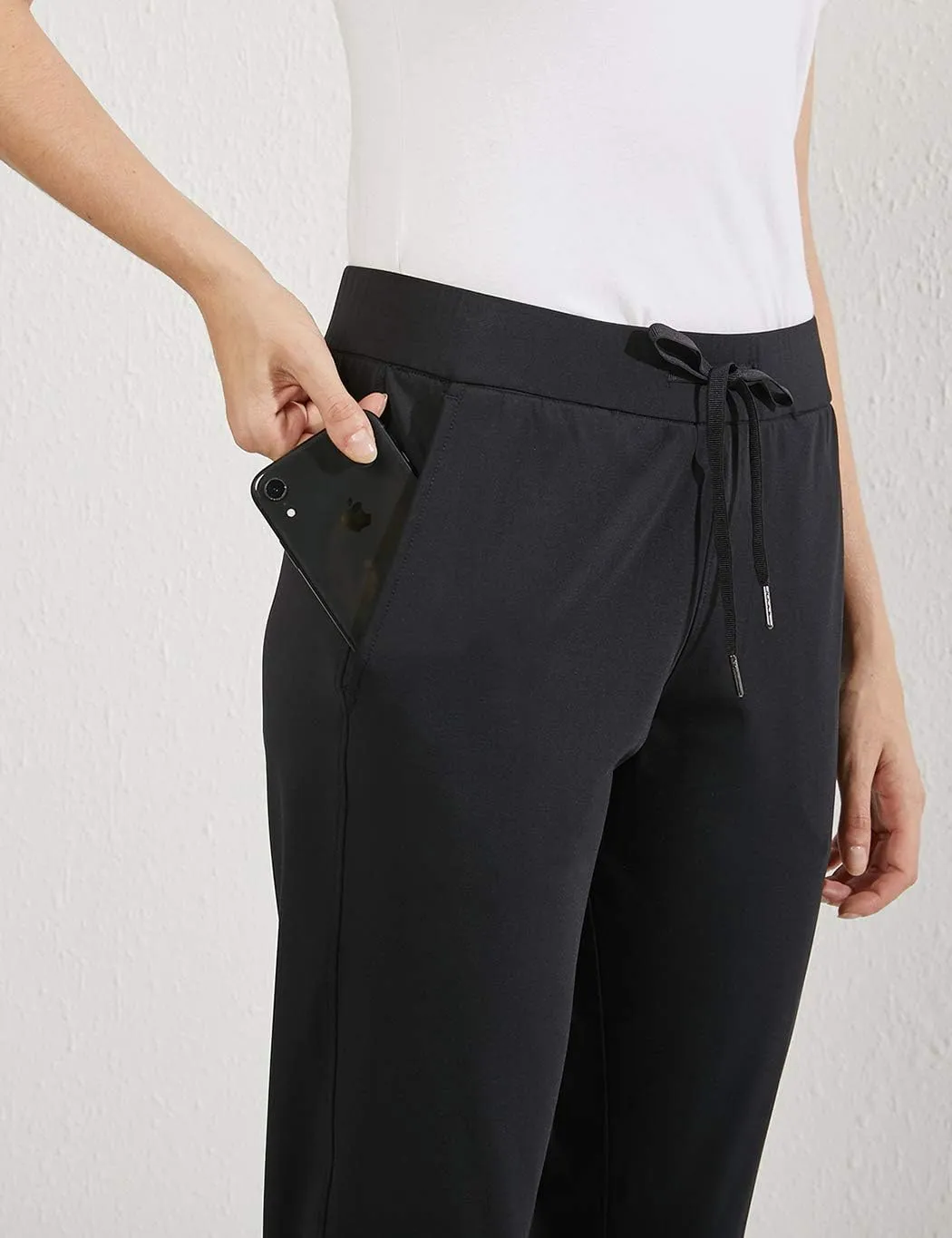 AJISAI Petite/Regular Women's 7/8 Joggers Travel Pants with Pockets Lounge Casual Stretch Workout Pants