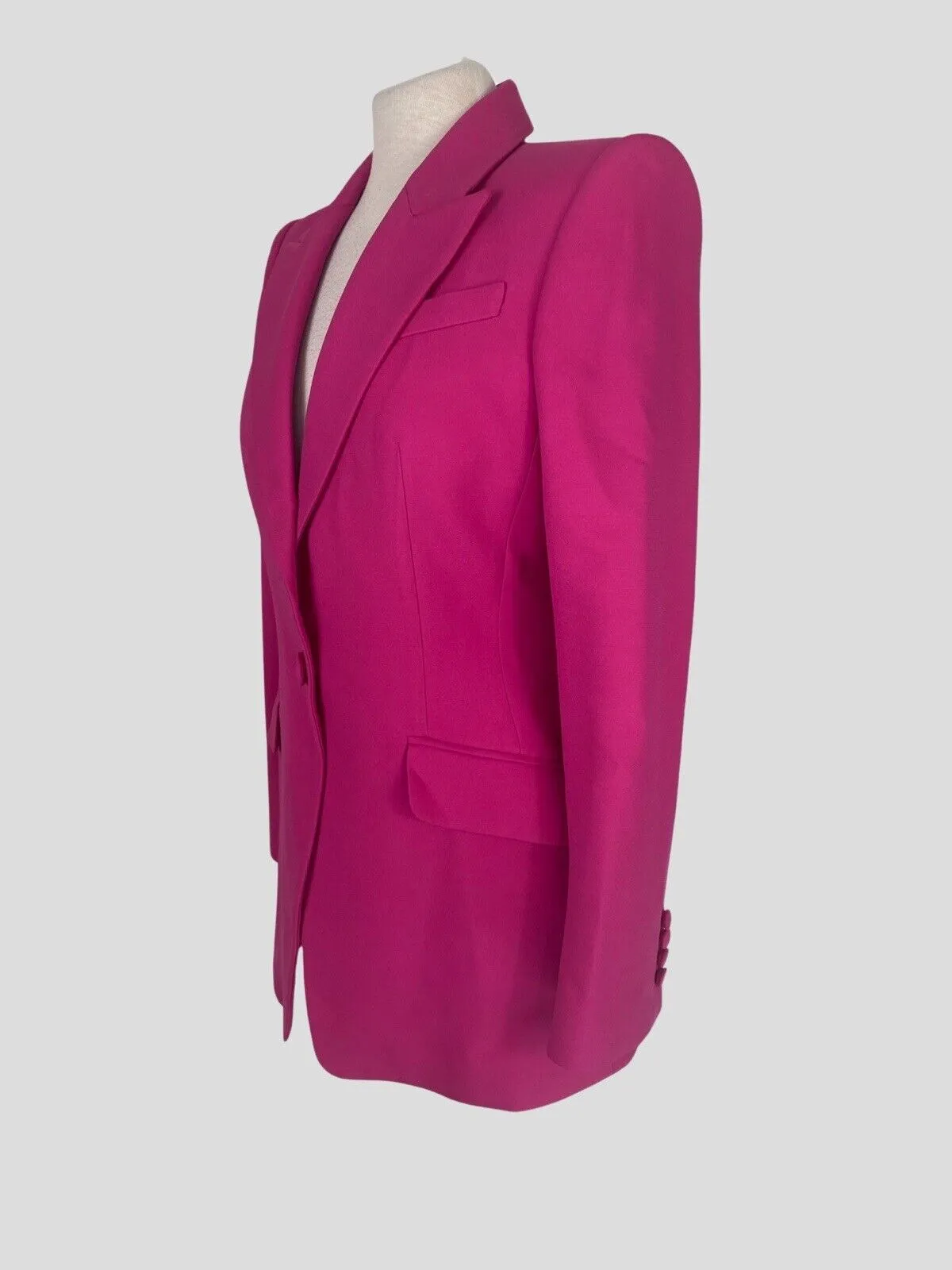 Alexander McQueen pink wool blend blazer size UK12/US8