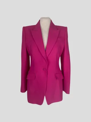 Alexander McQueen pink wool blend blazer size UK12/US8
