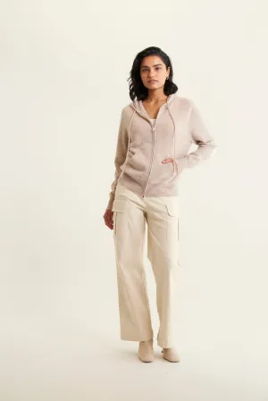 Amber Cashmere Hoodie In Lightweight Beige