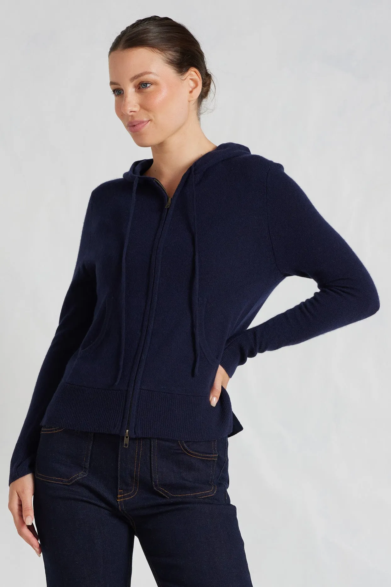 Amber Cashmere Hoodie in Mariner