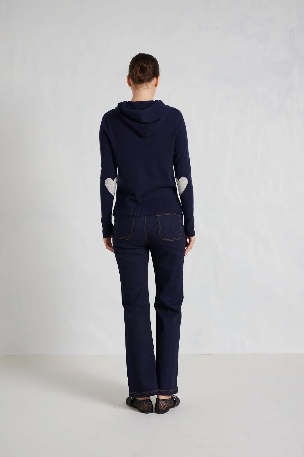Amber Cashmere Hoodie in Mariner