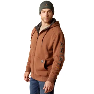 Ariat Men's Rebar All Weather Aztec Brown Full Zip Hoodie 10052862