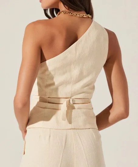 ASTR Cream One Shoulder Vest