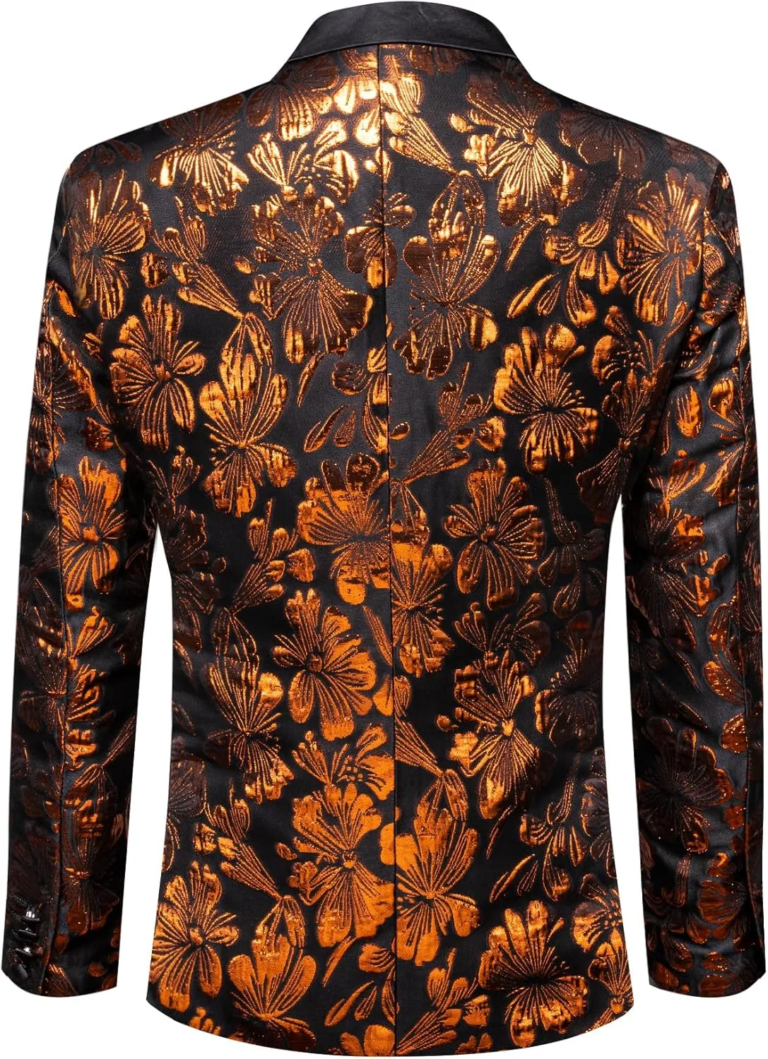 Barry.Wang Mens Flowers Blazer Mardi Gras Brooch Suit Jacket Floral Jacquard Tuxedo Carnival St. Patrick's Day Gift Coat