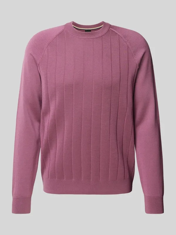 Belugo Wool-Blend Regular Fit Sweater with Stripe Knit 50531162