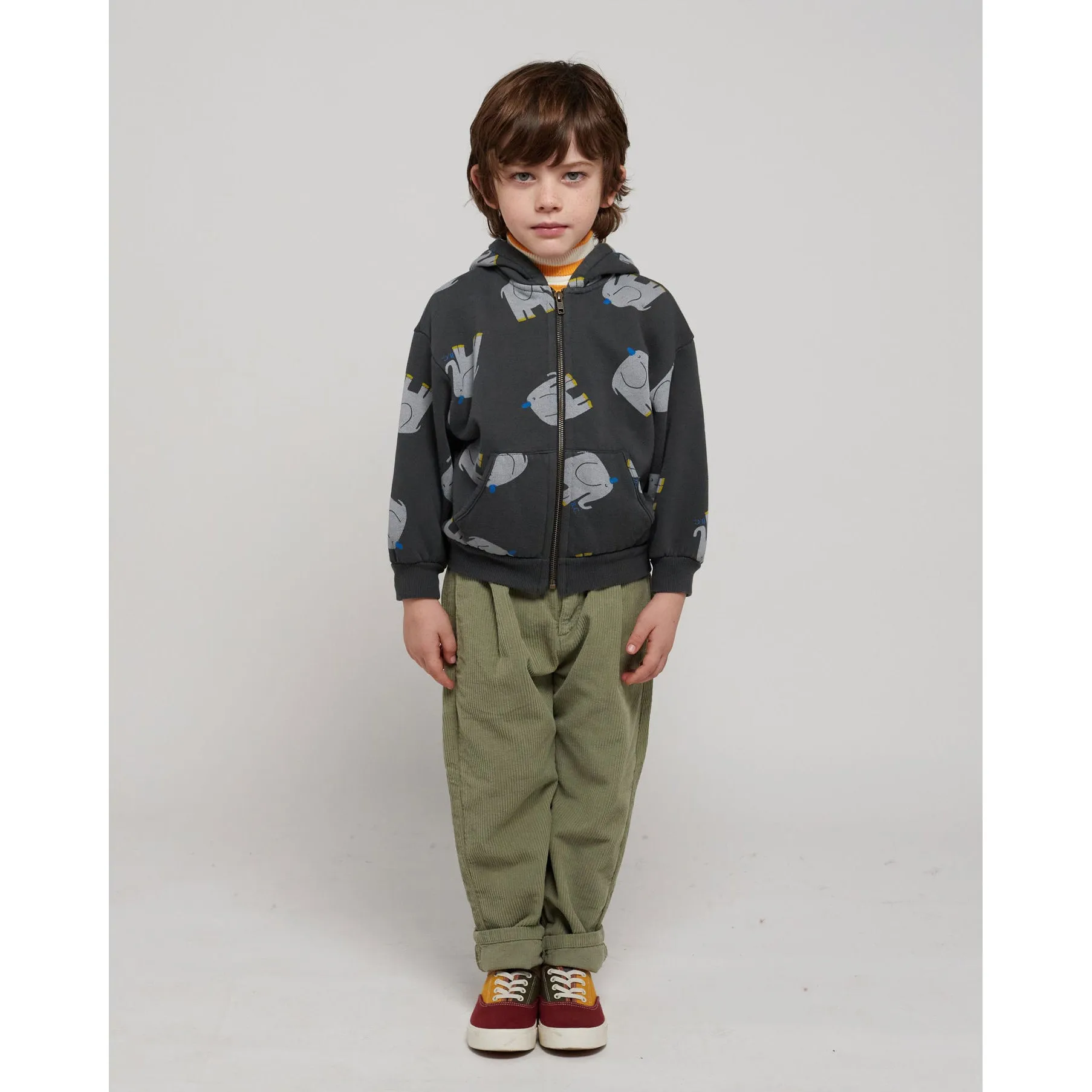 Bobo Choses The Elephant All Over Zipper Hoodies