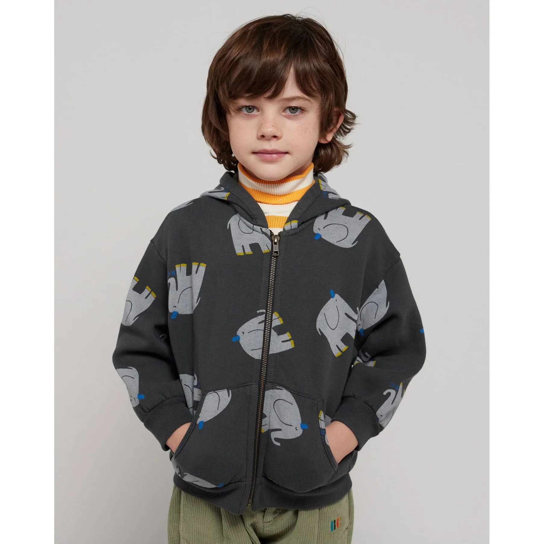 Bobo Choses The Elephant All Over Zipper Hoodies