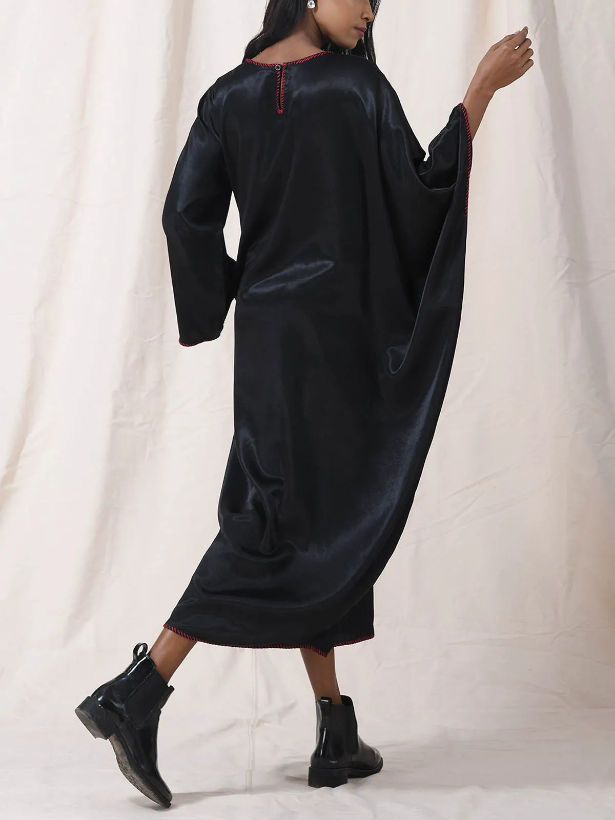 Butterfly Mashru Dress Black