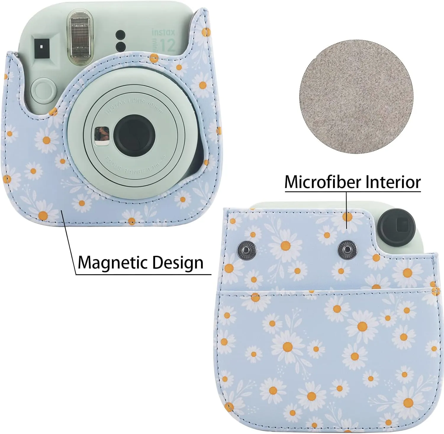 Camera Case Durable and Fashionable fits Fujifilm Instax Mini 12/11 Film Case for Camera Protection, Portability, and Color Matching