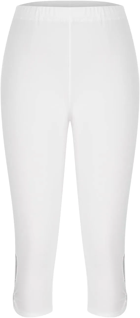 Capri Leggings for Women 2024 Summer Plus Size Capris Knee Length Casual Workout Yoga Capri Pants Beach Cropped Pants