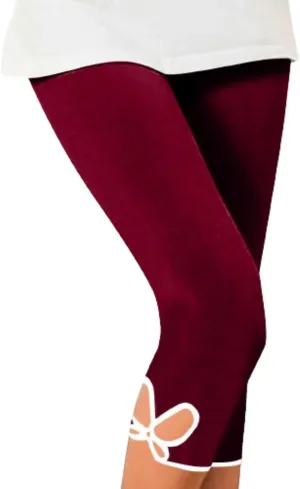 Capri Pants for Women Casual Summer Workout Leggings Stretch Knee Length Cropped Pants High Waisted Comfy Yoga Capris