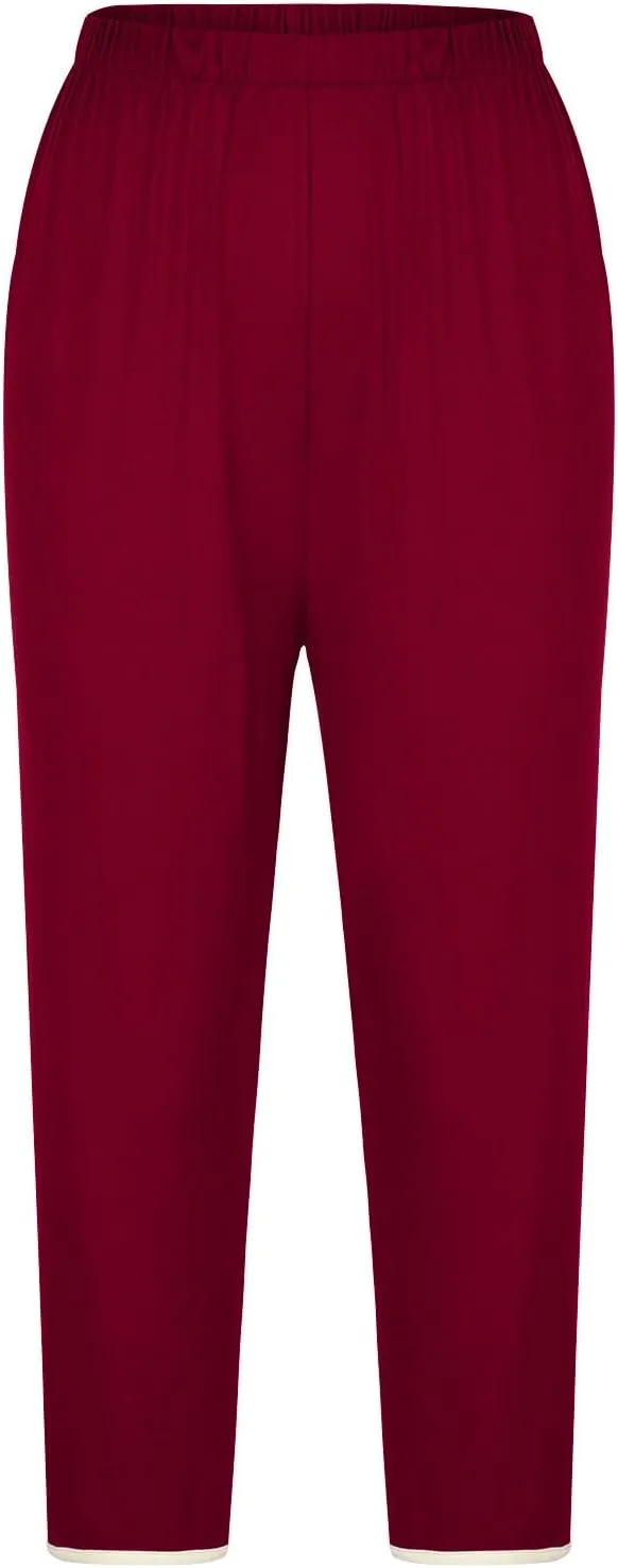 Capri Pants for Women Casual Summer Workout Leggings Stretch Knee Length Cropped Pants High Waisted Comfy Yoga Capris