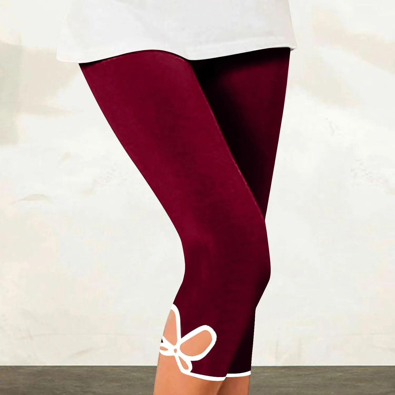 Capri Pants for Women Casual Summer Workout Leggings Stretch Knee Length Cropped Pants High Waisted Comfy Yoga Capris