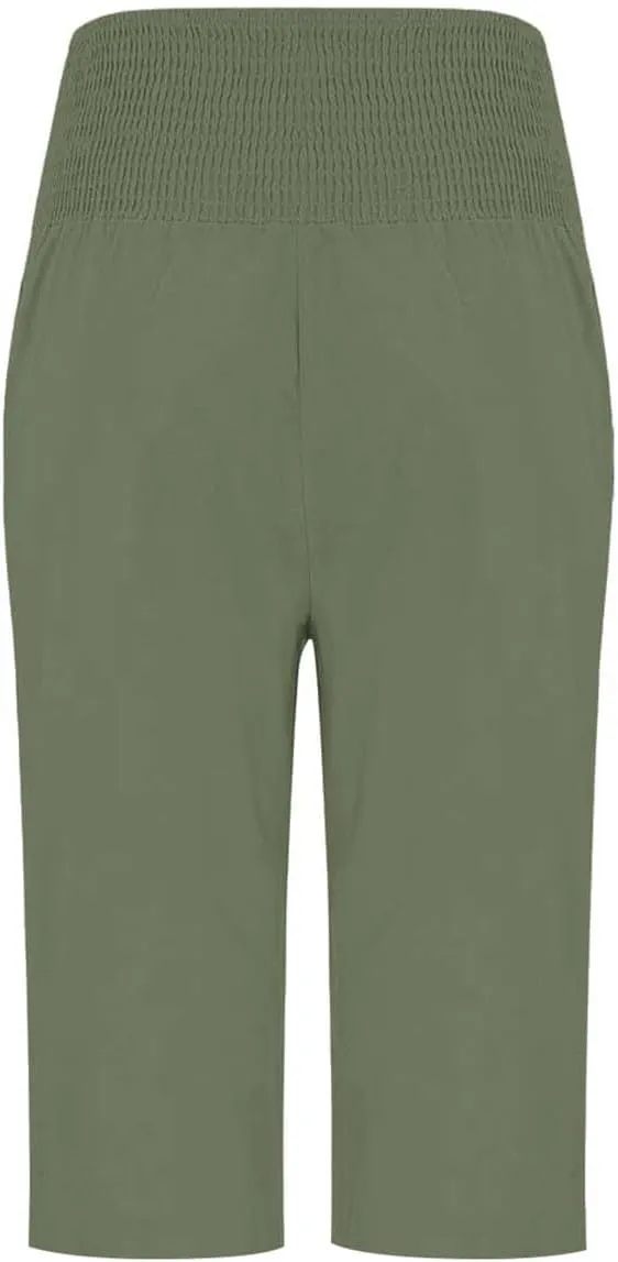 Capri Pants for Women, Wide Leg High Waist with Pockets Tummy Control