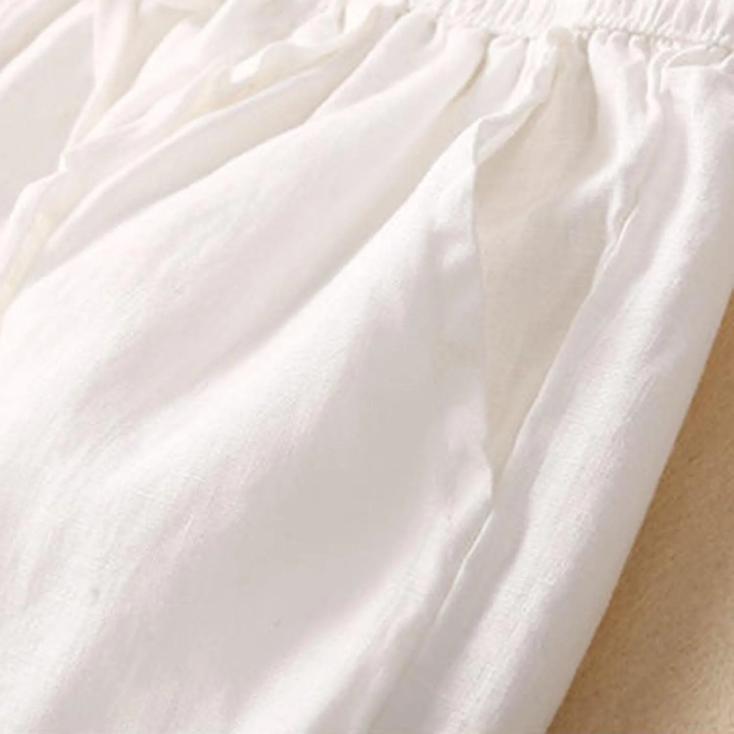 Ceboyel Wide Leg Linen Pants for Women Drawstring Comfy Trousers Elastic Waist Boho Pants Summer Causal Ladies Outfits