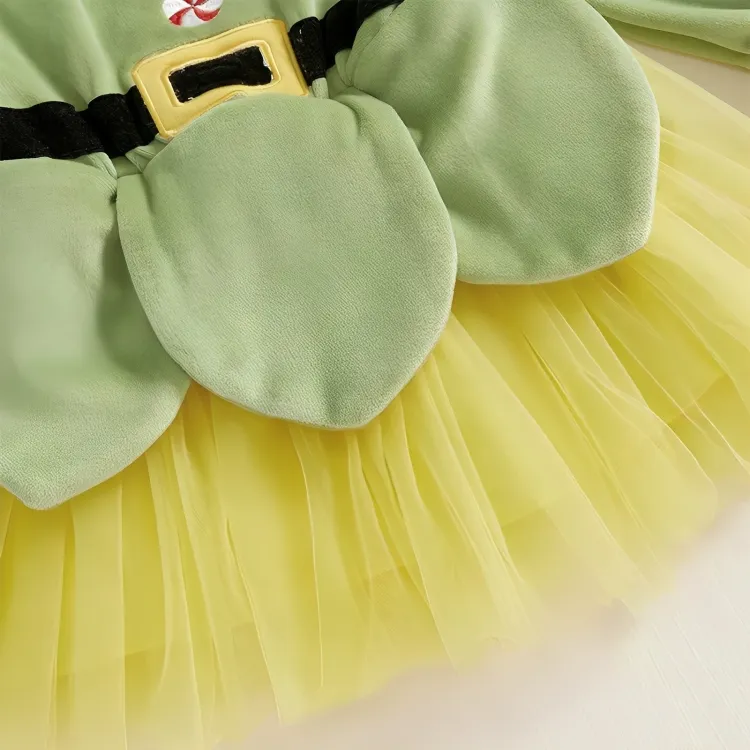 Christmas Elf Tulle Baby Costume Dress