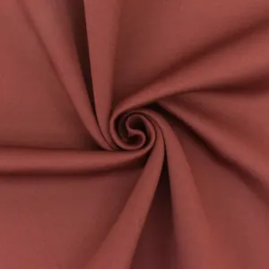 Clay Red Solid Stretch Polyester Suede Double Knit Fabric