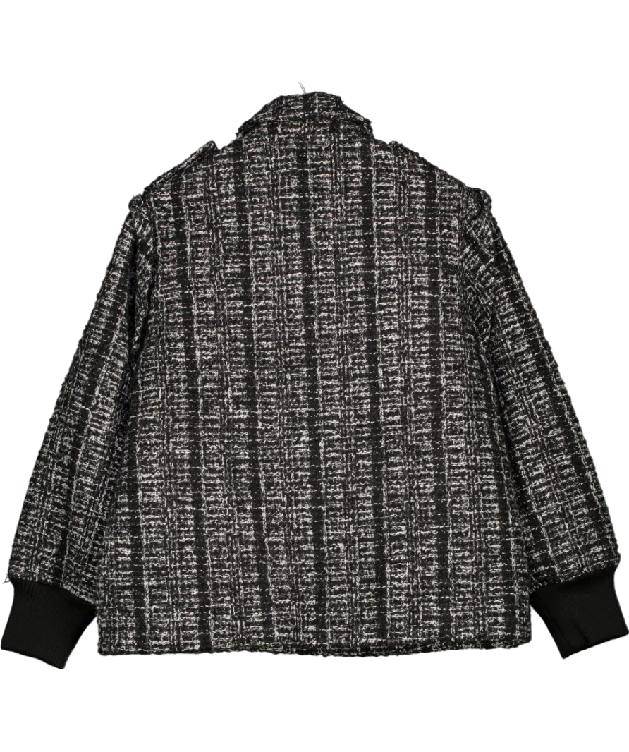Cloeys Black Oversize Tweed Jacket UK S