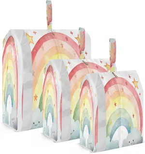 Clouds Stars Rainbow Packing Cubes for Suitcases 3 Set Compression Expandable Luggage Packing Organizers for Carry on Suitcase Travel Essentials Luggage Organizer Bags Set
