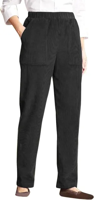 Corduroy Pants Women Fall Elastic High Waist Straight Wide Leg Pants Fall Winter Lounge Trousers with Pockets