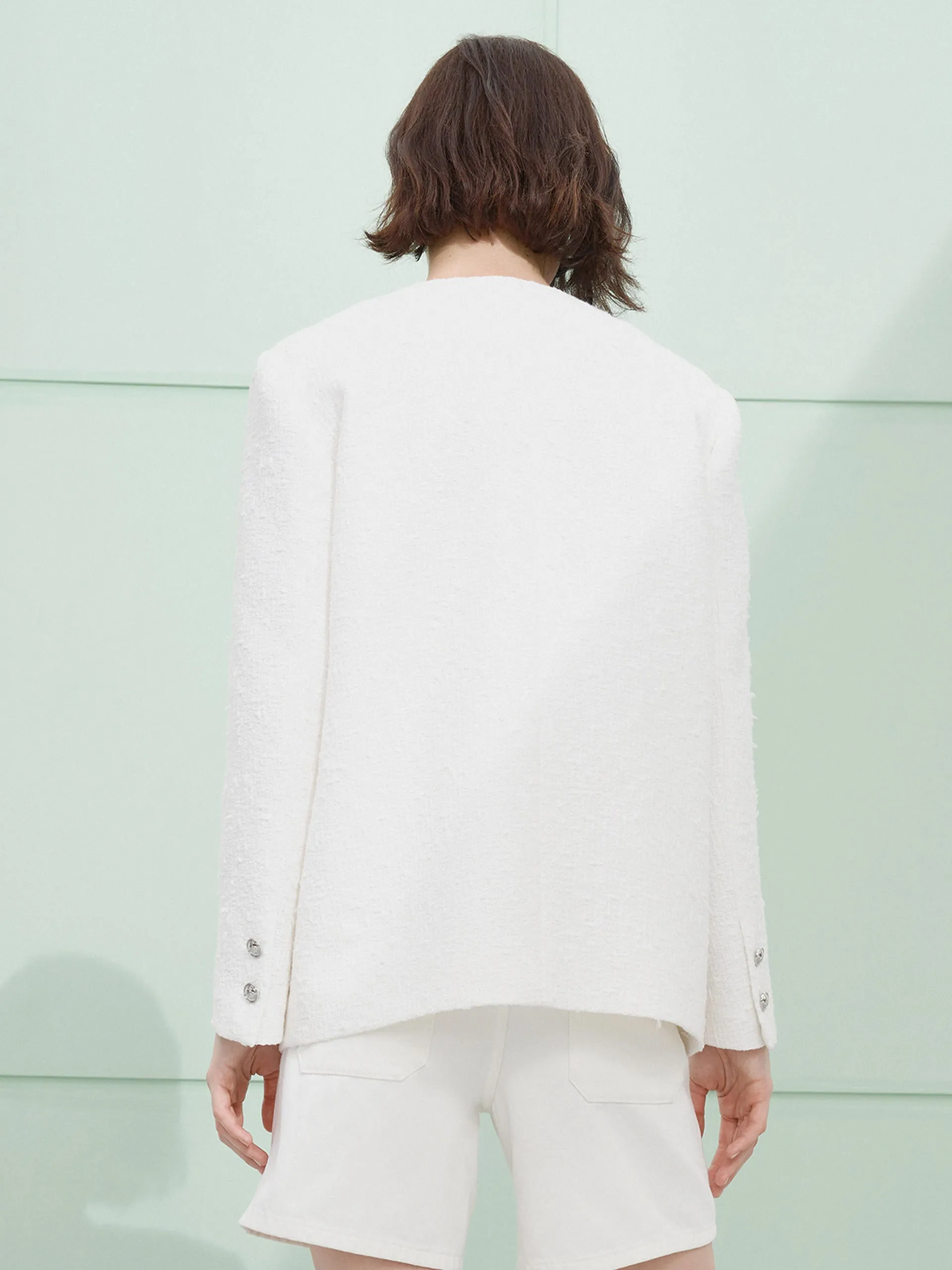 Cotton Blend Tweed Jacket