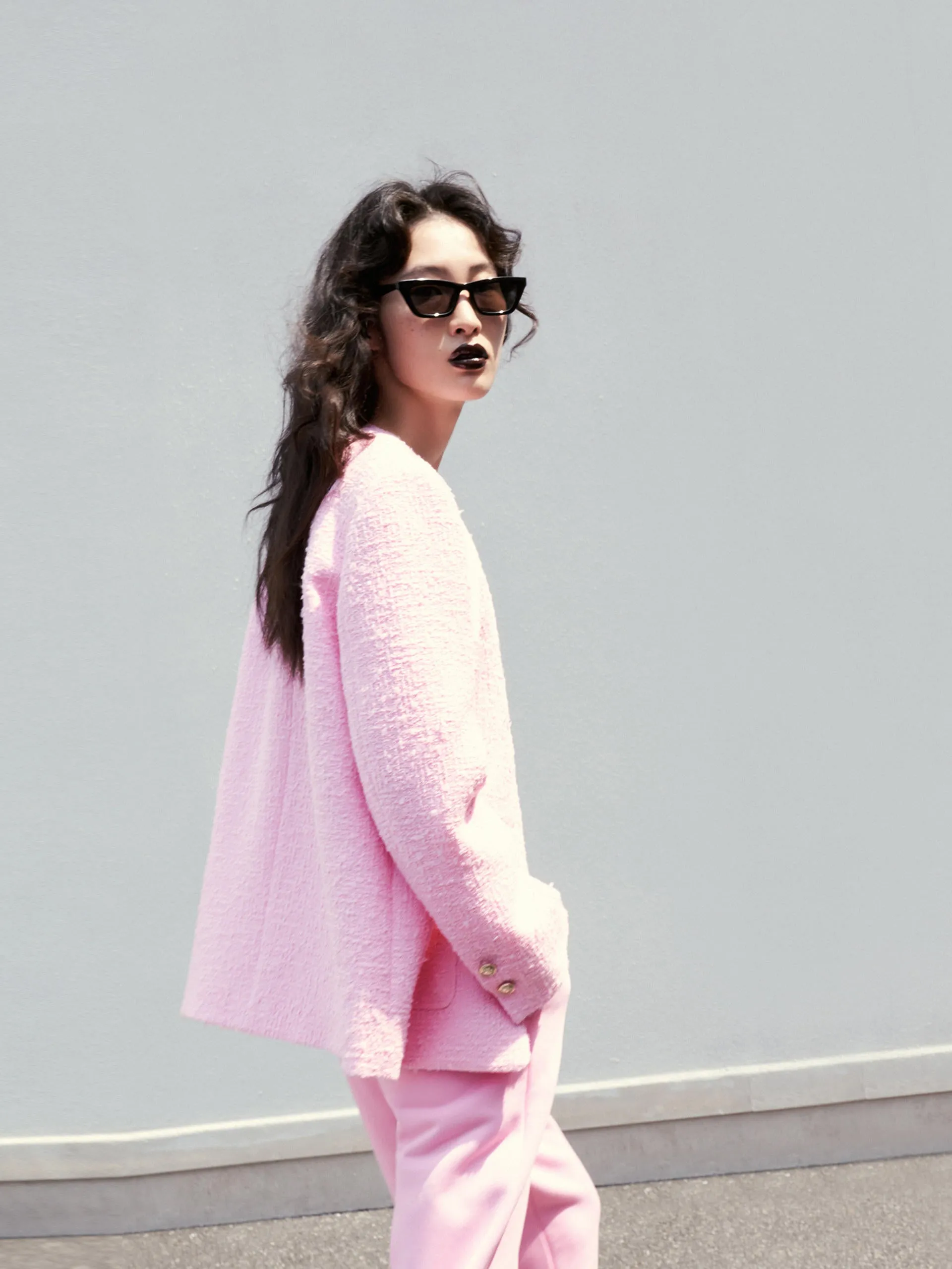 Cotton Blend Tweed Jacket