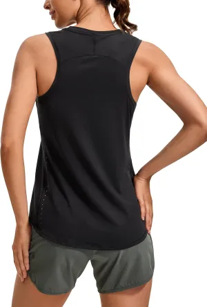 CRZ YOGA Lightweight Racerback Tank Tops for Women High Neck Workout Athletic Running Sleeveless Shirts