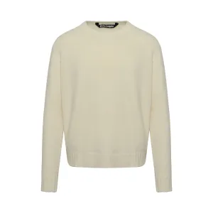 Curved Logo Sweater in Off White