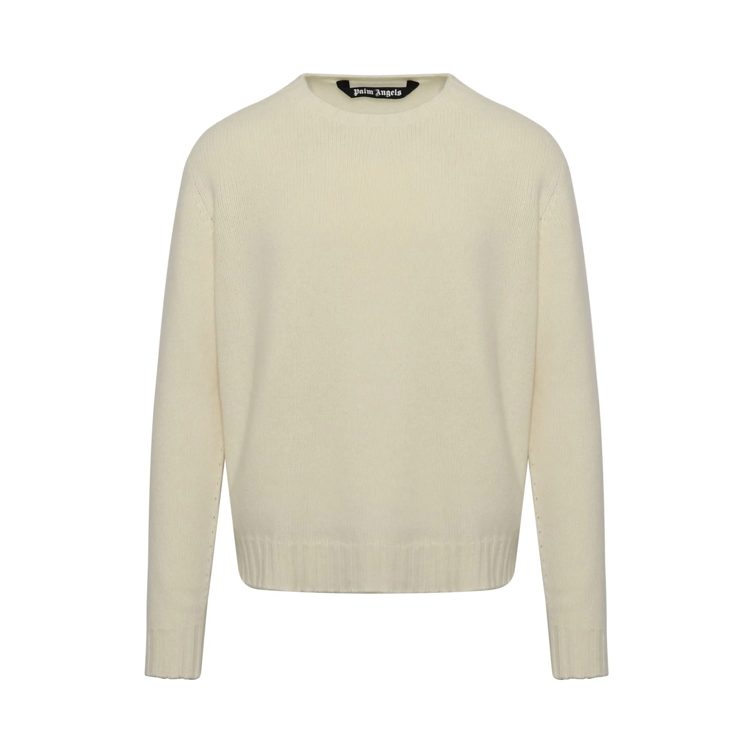 Curved Logo Sweater in Off White