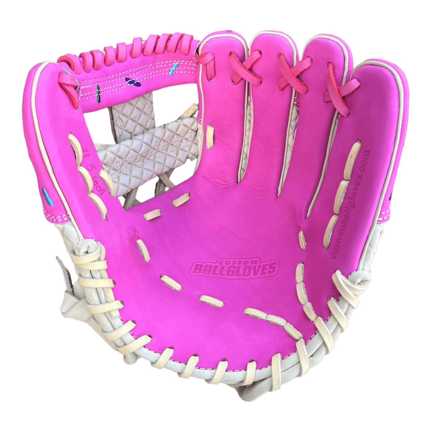 Custom Ballgloves Pink Ice Cream Baseball Glove 11.5” I-Web Infield