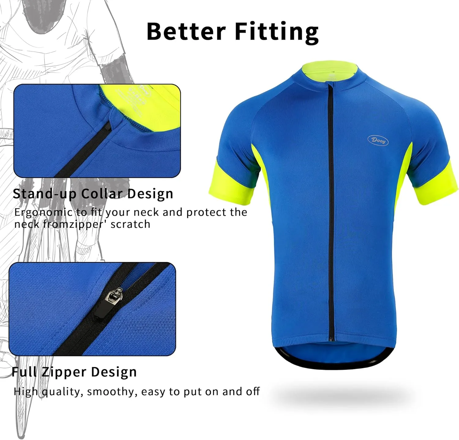 Cycling Jersey Men Short/Long Sleeve MTB Biking Shirts with Pockets- Moisture Wicking,Quick Dry,Reflective Strip