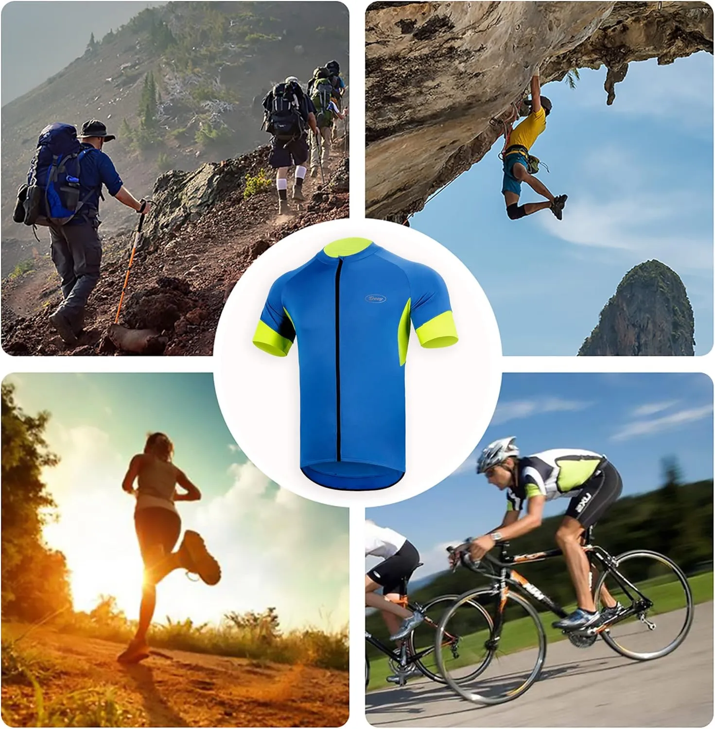 Cycling Jersey Men Short/Long Sleeve MTB Biking Shirts with Pockets- Moisture Wicking,Quick Dry,Reflective Strip