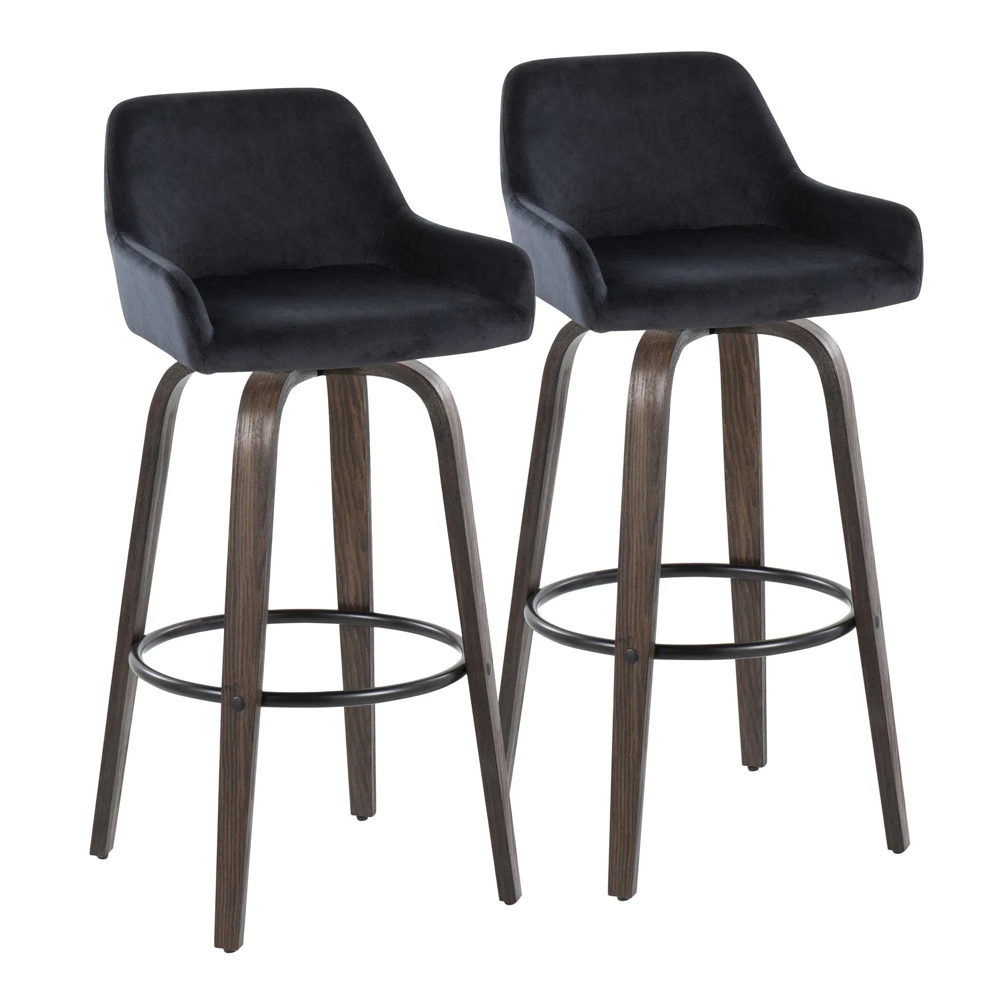 Daniella 30" Fixed-Height Barstool - Set of 2 By LumiSource - B30-DNLAV-GRTZQ2 BNBK2