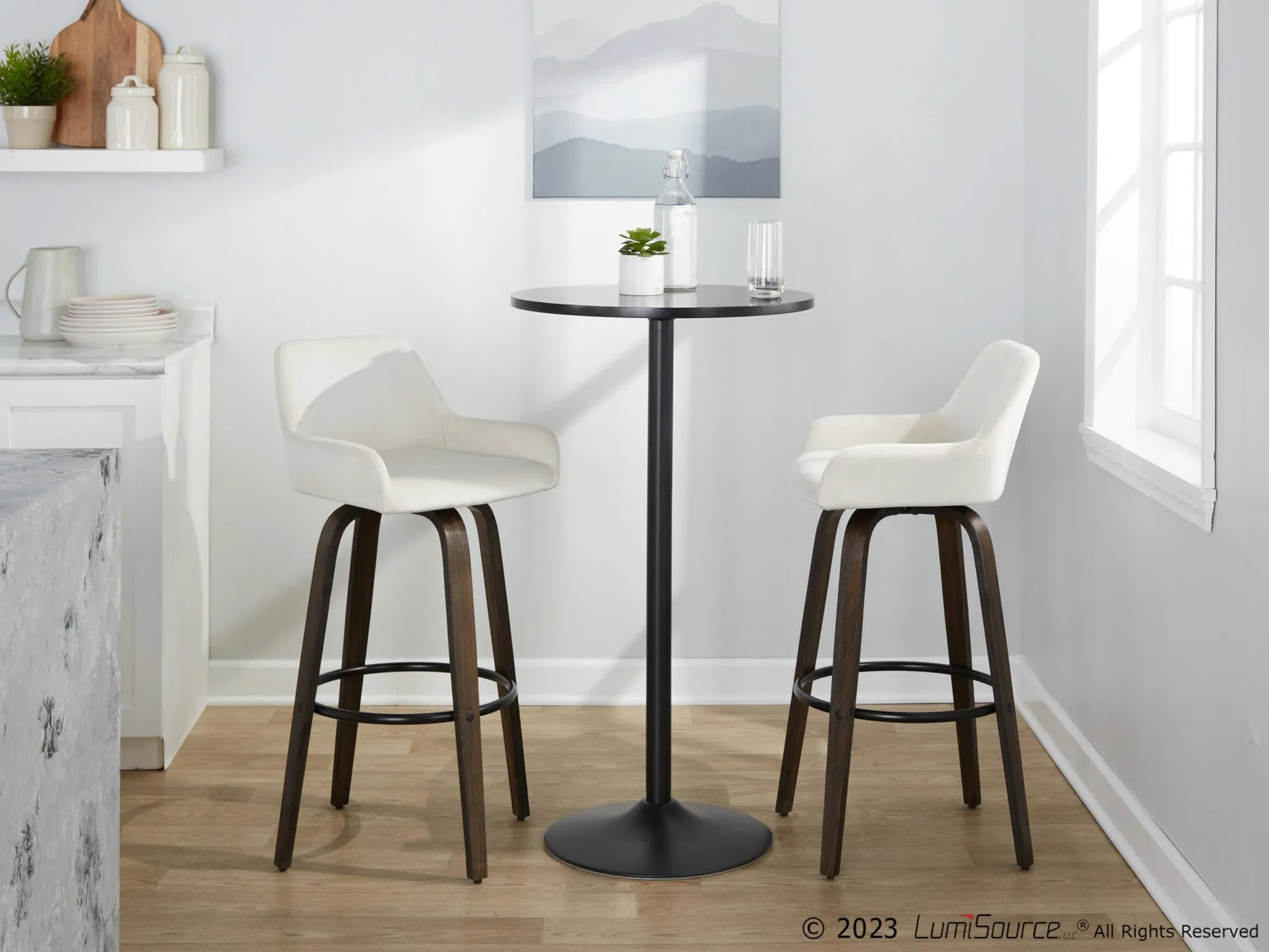 Daniella 30" Fixed-Height Barstool - Set of 2 By LumiSource - B30-DNLAV-GRTZQ2 BNBK2