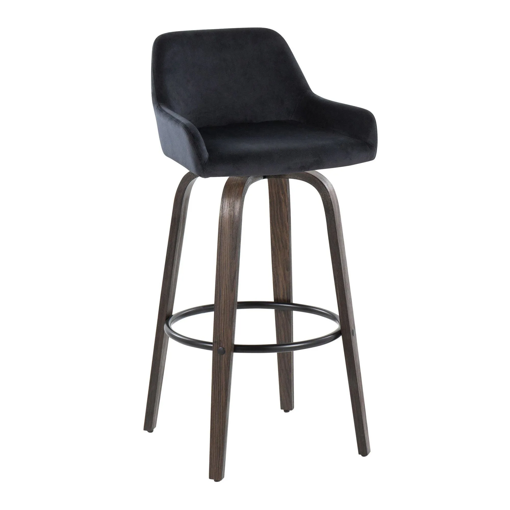 Daniella 30" Fixed-Height Barstool - Set of 2 By LumiSource - B30-DNLAV-GRTZQ2 BNBK2