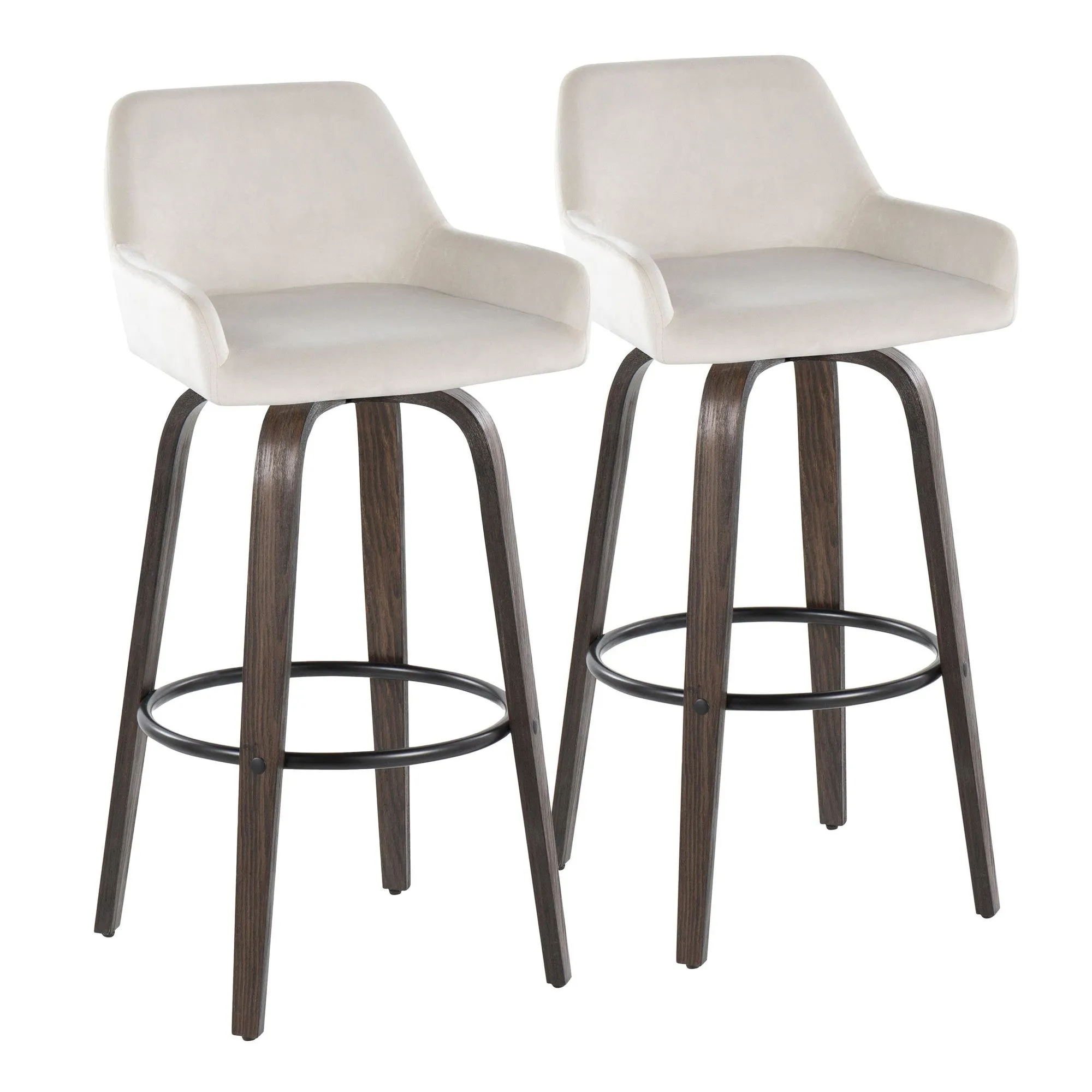 Daniella 30" Fixed-Height Barstool - Set of 2 By LumiSource - B30-DNLAV-GRTZQ2 BNBK2