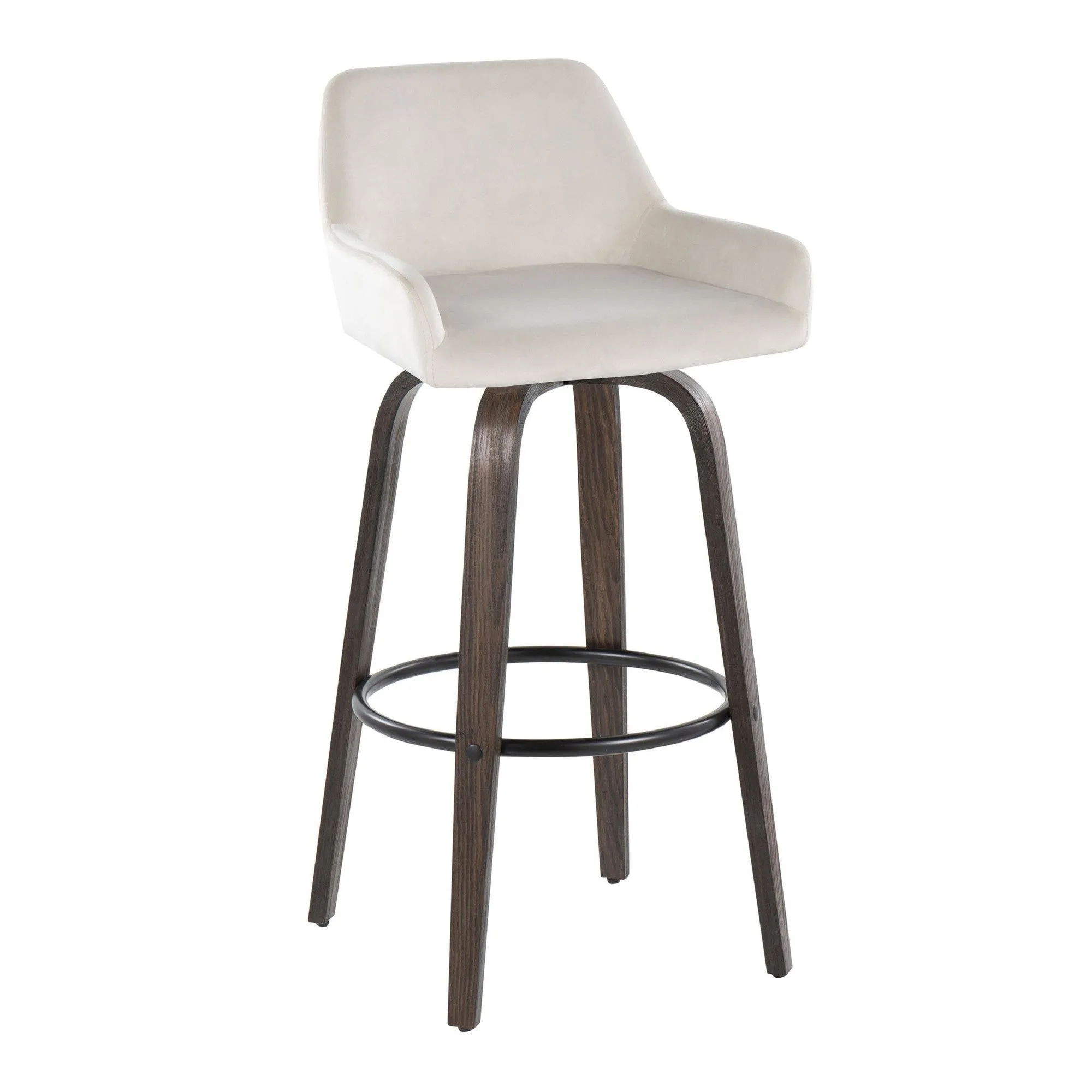 Daniella 30" Fixed-Height Barstool - Set of 2 By LumiSource - B30-DNLAV-GRTZQ2 BNBK2