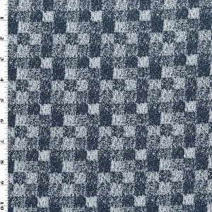 Dark Navy Blue/White Texture Checkered Jacquard Jacketing Fabric