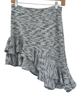 Dark Winter Tweed Asymmetrical Ruffle Mini Skirt